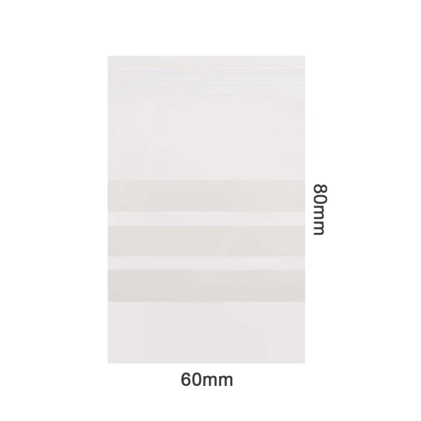 Amsterdam | Zipper Bags 60mm x 80mm 60µ (MU) Clear with 3 x writable labels and 1000pcs in a display