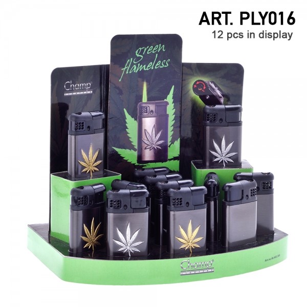 Champ | Lighters with Golden&Silver Leaf logo's 12 pcs in a display