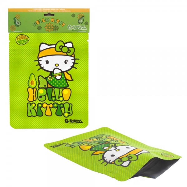 G-Rollz | Hello Kitty &#039;Avocado&#039; 100x125 mm Smellproof Supplement Pouch - 8pcs in pack