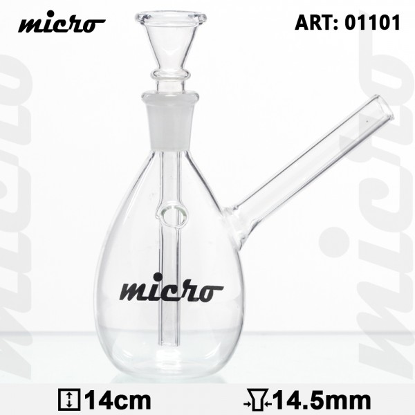 Mikro | Glas Bong - H:14cm - Sockel:14.5mm