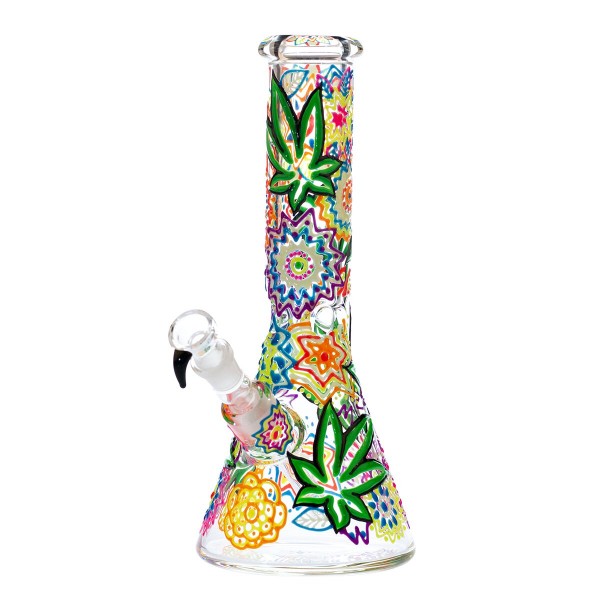 Amsterdam | Leaf Mixed Beaker Bong H:31cm Socket:18.8mm TH:7mm