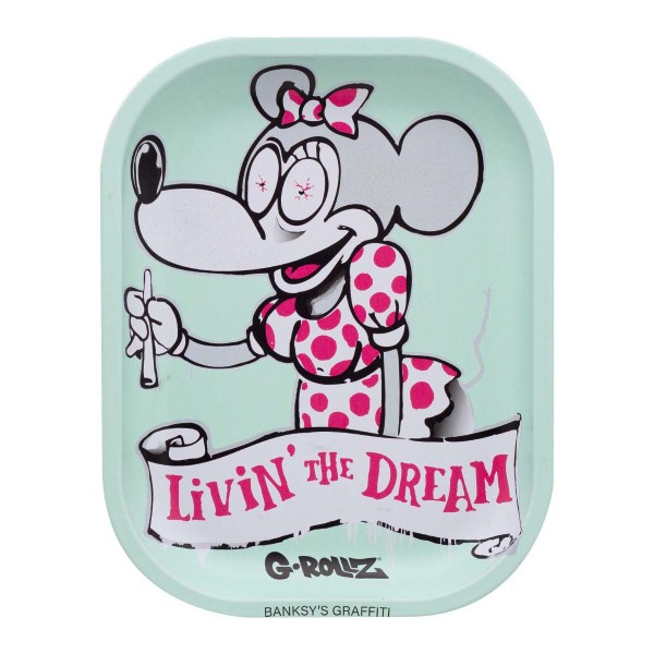 G-Rollz | Banksy&#039;s Graffiti &#039;Livin&#039; the Dream&#039; Small Tray 14 x 18cm