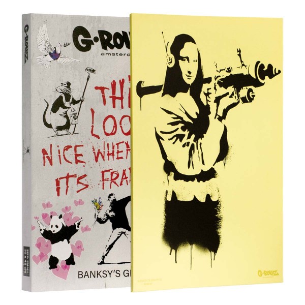G-Rollz | Banksy&#039;s Graffiti - MONA LAUNCHER Canvas (64x90x3cm)